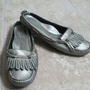 Like New Cole Haan Metallic Leather Mule Slip-On Shoes Sz.7